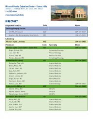 DIRECTORY - Missouri Baptist Medical Center