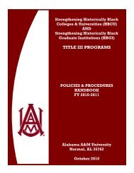 TITLE III PROGRAMS - Welcome to Alabama A&M University