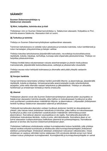 Suomen Dobermannyhdistys ry Satakunnan alaosasto( PDF) - Sdy ...