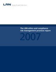 LRN - Risk management Survey - Ethics Resource Center