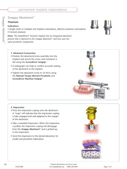 Nobel Snappy Abutment - Udell dental laboratory