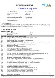 METHOD STATEMENT Chemical Dosing plant - Vital Energi