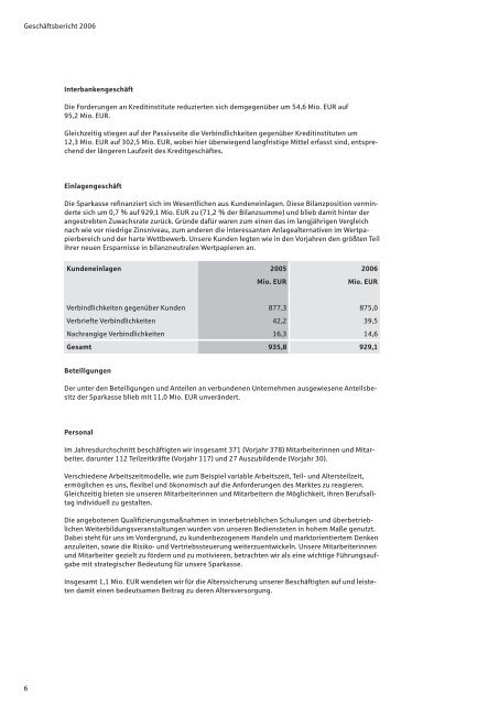 KSK Geschäftsbericht 2006.indd - Kreissparkasse Limburg