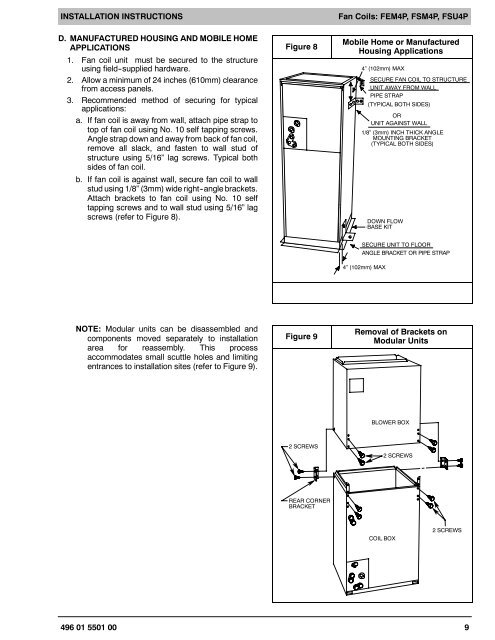 INSTALLATION INSTRUCTIONS Fan Coils FEM4P ... - PROFLO