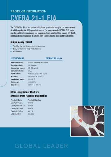 CYFRA 21-1 EIA KIT SPEC SHEET.pdf - Fujirebio Diagnostics, Inc.