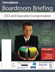 CEO and Executive Compensation - Directors & Boards