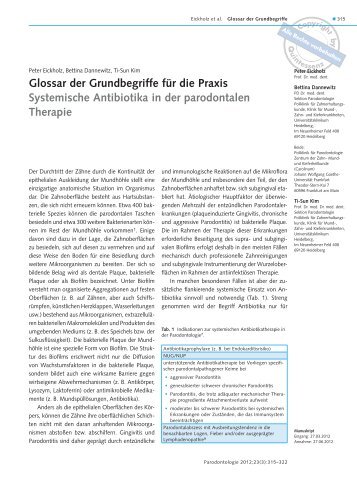 Glossar der Grundbegriffe für die Praxis Systemische Antibiotika in ...