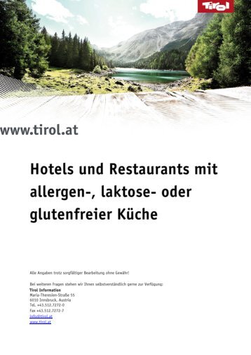 Allergen-, laktose-, & glutenfreie Küche in Tirol (application