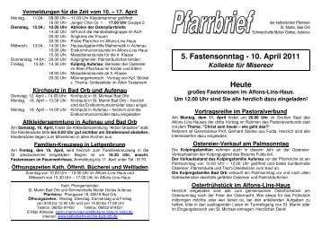 Pfarrbrief 13 - 10.04. - Pfarrgemeinde St. Martin, Bad Orb