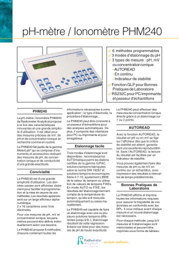 PHM 240 - Radiometer Analytical