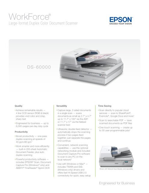 Workforce DS-60000 Document Scanner Brochure - Epson