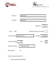 Nome UC CU Name Estruturas II Structures II 710 CÃ³digo UC ... - ISEL