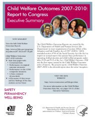 Executive Summary Brochure - Administration for Children and ...