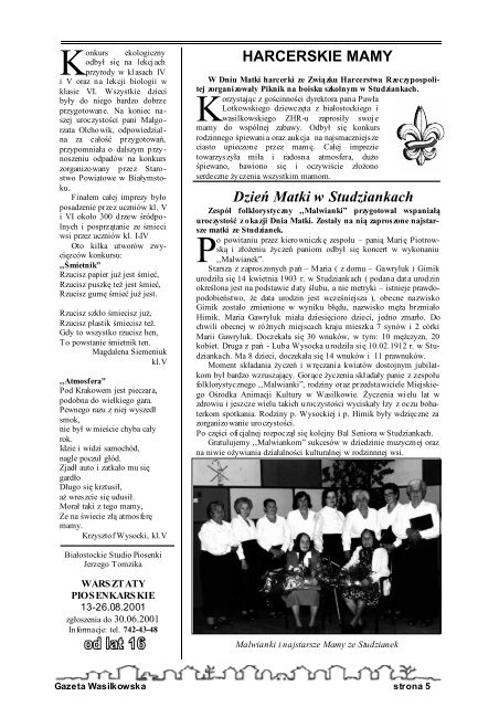 Numer 72 - Gazeta Wasilkowska - WasilkÃ³w