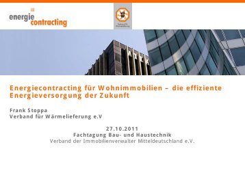 Energiecontracting fÃ¼r Wohnimmobilien, Frank Stoppa