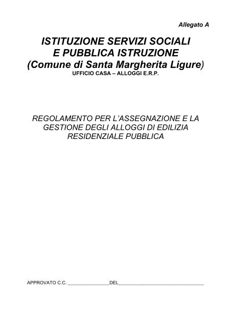Regolamento Alloggi ERP - Comune di Santa Margherita Ligure