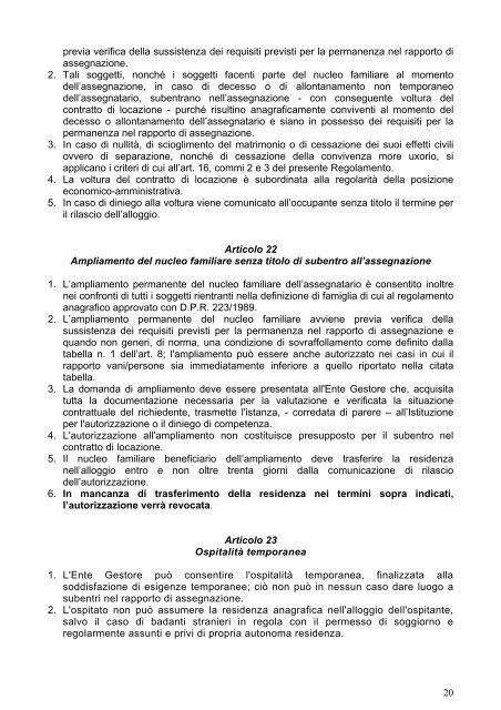 Regolamento Alloggi ERP - Comune di Santa Margherita Ligure