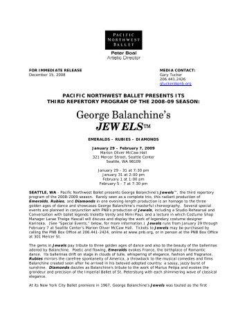 George Balanchine's JEWELSâ¢ - Pacific Northwest Ballet