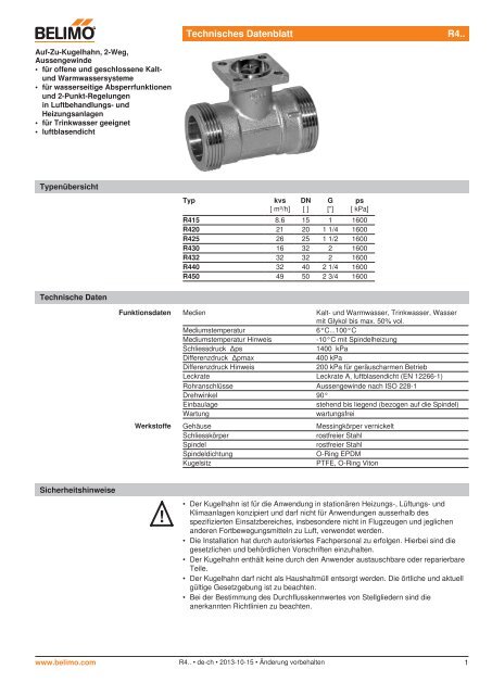 Technisches Datenblatt R4.. - Belimo