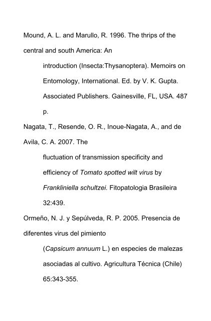 el virus de la marchitez manchada del jitomate ... - INIFAP Zacatecas