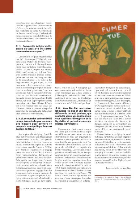 La santé de l'homme n°410 Novembre-Décembre 2010 - Inpes