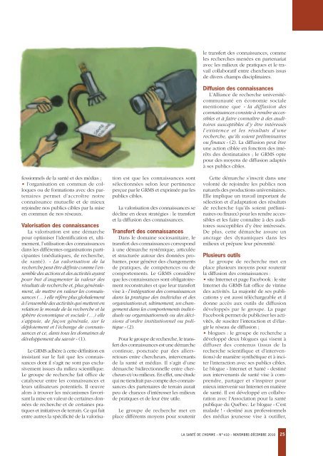 La santé de l'homme n°410 Novembre-Décembre 2010 - Inpes