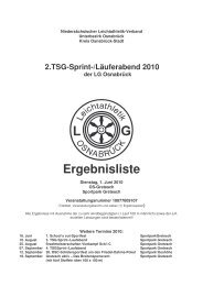 2. TSG-Sprint-/Laufabend Dienstag, 1.06.2010 - LG Osnabrück