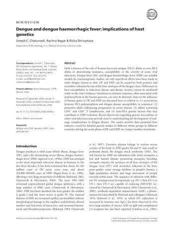 Dengue and dengue haemorrhagic fever: implications of host genetics