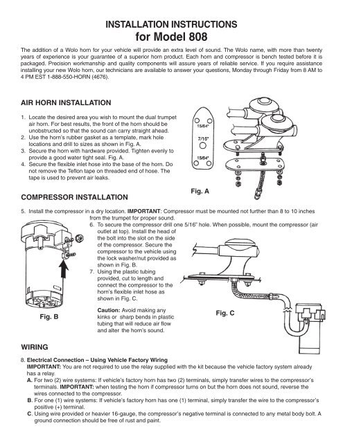 Installation Instructions - Wolo Manufacturing
