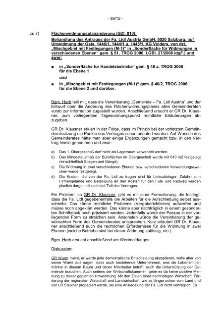 39. GR-Protokoll vom 12.07.2007 - .PDF - Gemeinde Volders