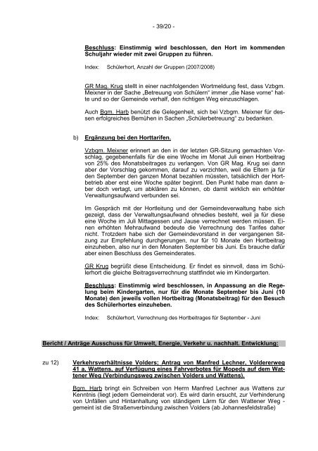 39. GR-Protokoll vom 12.07.2007 - .PDF - Gemeinde Volders