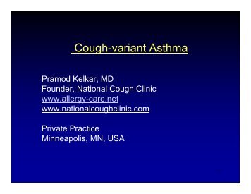 cough-variant asthma - Kelkar - World Allergy Organization