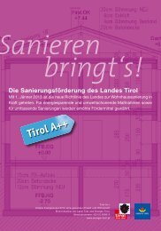 Die Sanierungsförderung des Landes Tirol - Energie Tirol