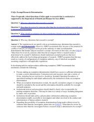 FAQs: Exempt Research Determination â May 12, 2009 - HHS Archive