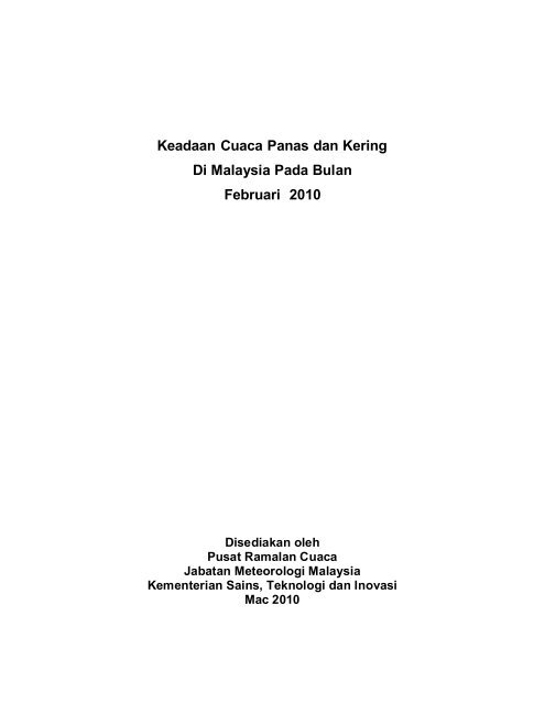 Laporan cuaca panas dan kering bagi Februari 2010 - Jabatan 