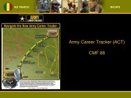 Army Career Tracker (ACT) CMF 88 - U.S. Army