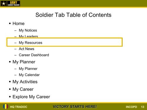 Army Career Tracker (ACT) CMF 88 - U.S. Army