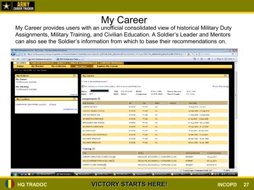 Army Career Tracker (ACT) CMF 88 - U.S. Army