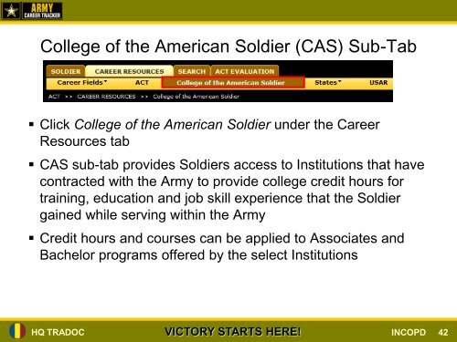 Army Career Tracker (ACT) CMF 88 - U.S. Army