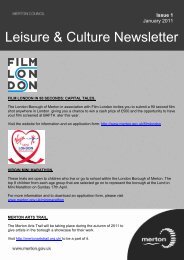 Leisure & Culture Newsletter - Merton Connected