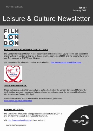 Leisure & Culture Newsletter - Merton Connected