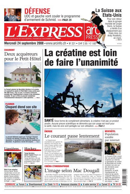 ARC_2008/09/24 Mercredi : LEXPRESS : 1 : Page 1 ... - Arcinfo.ch