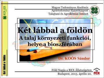Dr. Koós Sándor előadása - MTA ATK TAKI