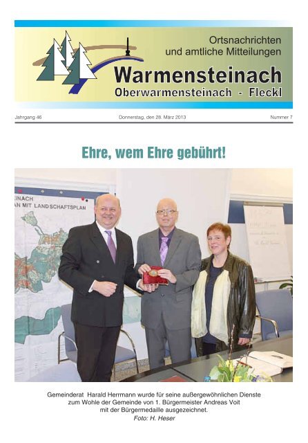 Ehre, wem Ehre gebührt! - Warmensteinach