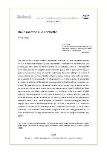 Scarica il pdf - Aisthesis - Rivista di Estetica Online