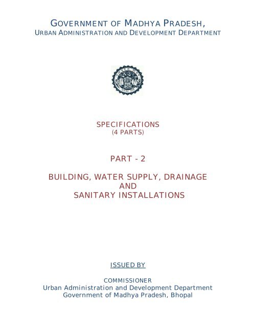Specification Part 2 - Building Works - Urban Administration