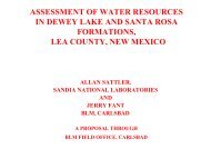 Assessment of Water Resources in Dewey Lake and Santa Rosa
