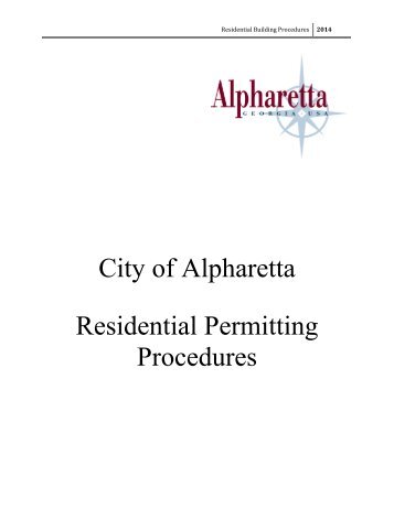 Residential Permitting Procedures - City of Alpharetta