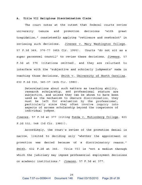 Adams v. Trustees UNC Wilmington, et al. - National Association of ...