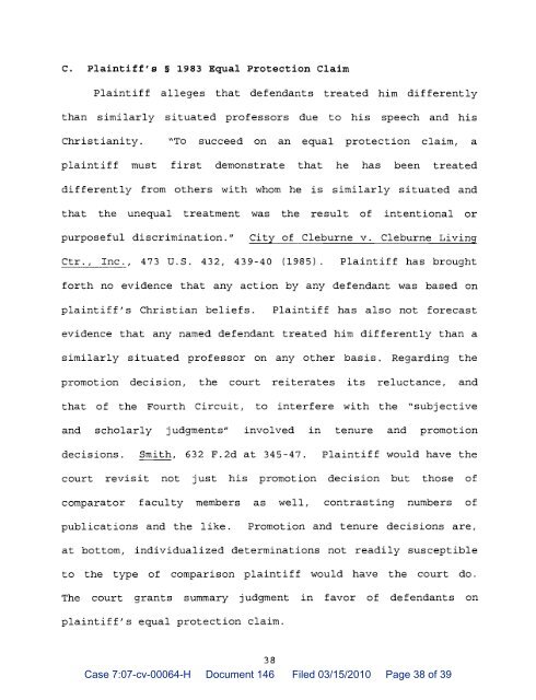 Adams v. Trustees UNC Wilmington, et al. - National Association of ...